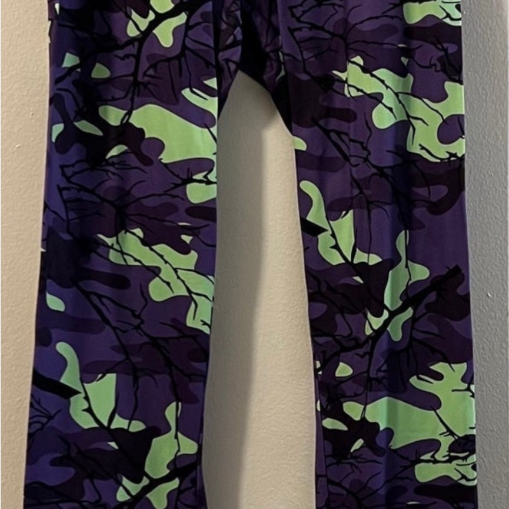 Purple and Green Camouflage Leggings by SISSYCOS (M)